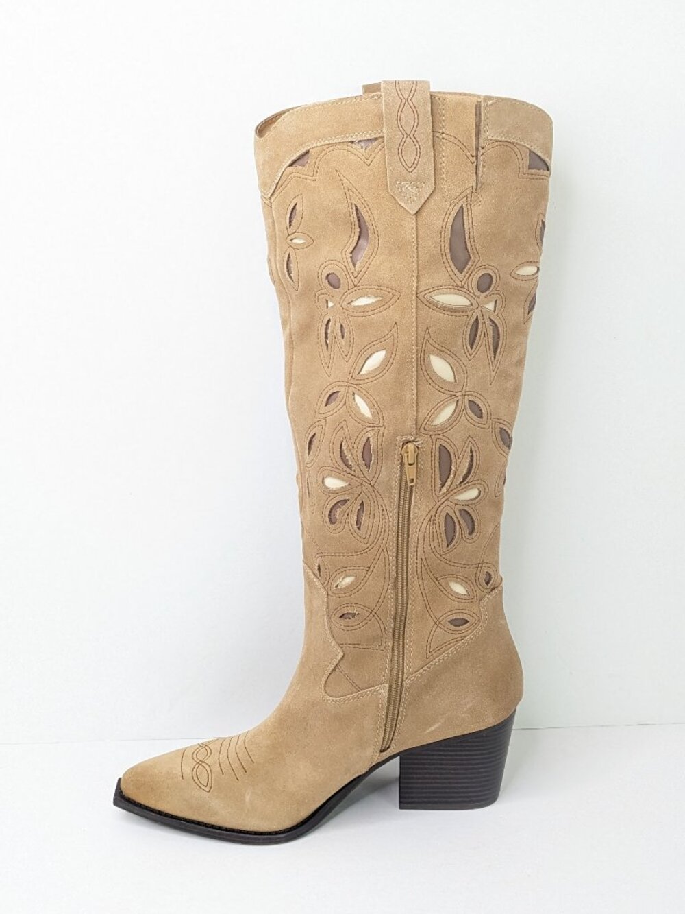 Crown Vintage Sadie Western Cowboy Boots Tan Leather Womens 11 - Picture 3 of 7